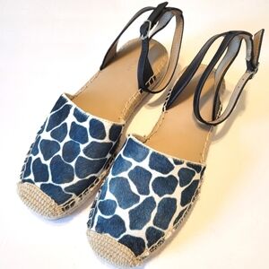 Ann Taylor calf hair leather espadrille sandals size 7.5